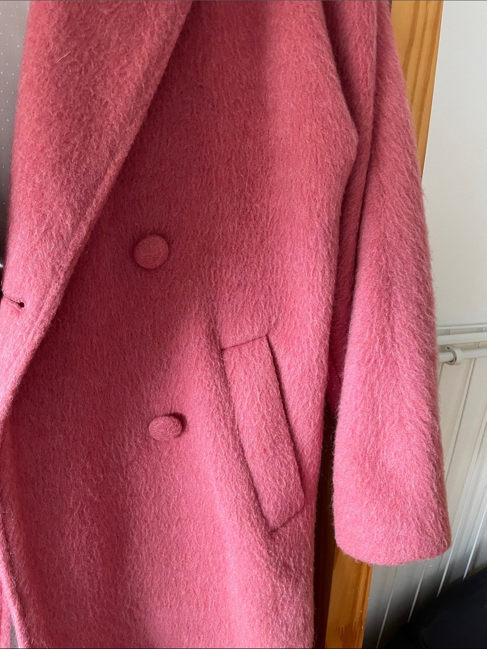 RARE Sezane pink wool Jim coat - Picture 4 of 9